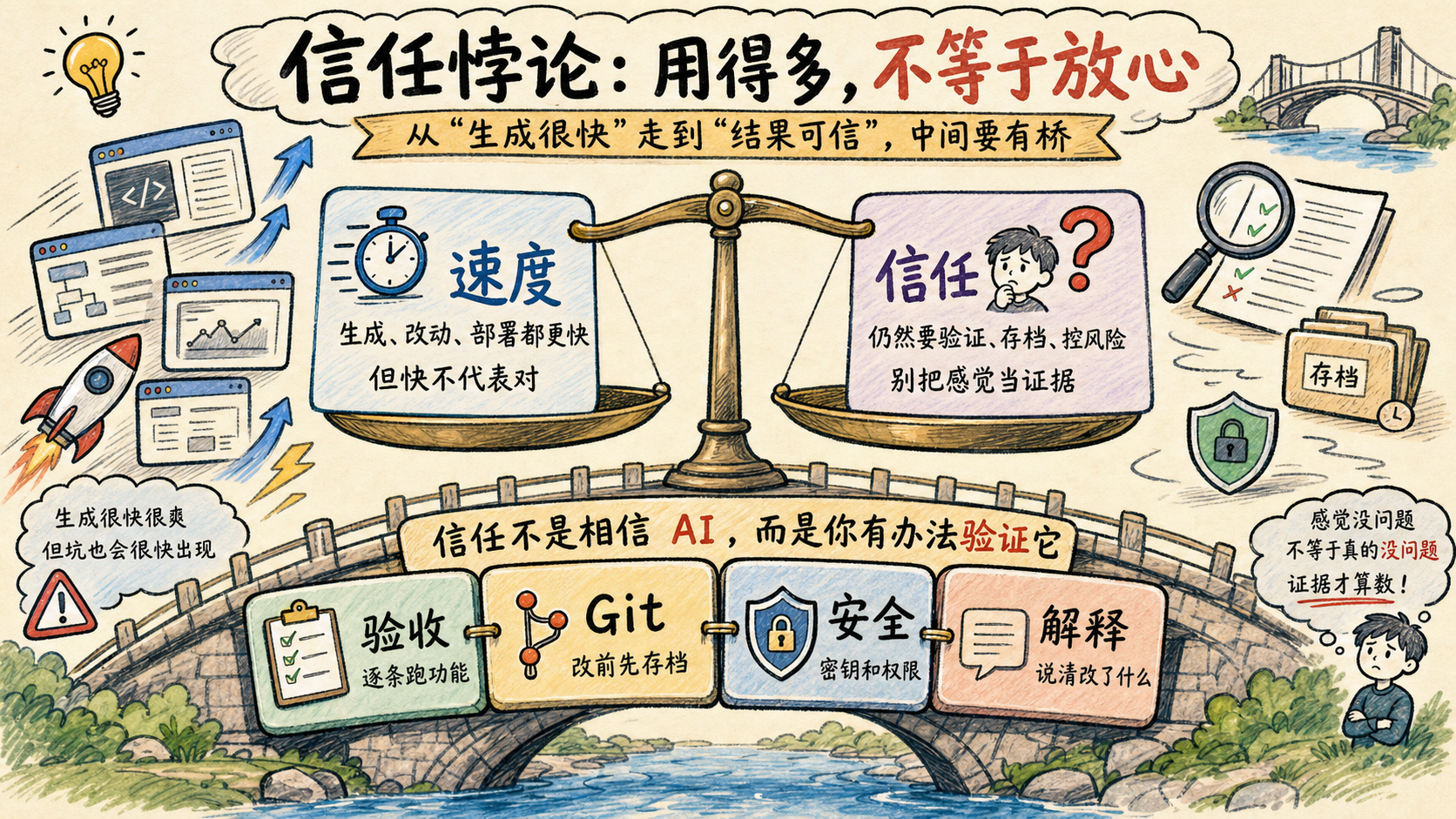 信任悖论:用得多不等于放心,需要验收、Git 和安全意识